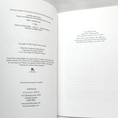 ROADS UNRAVELLING, Short Stories by Kathy-Diane Leveille (2003 1st Ed.)