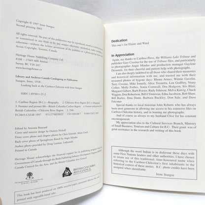 LOOKING BACK AT THE CARIBOO-CHILCOTIN, with Irene Stangoe (2005 1st Ed.)