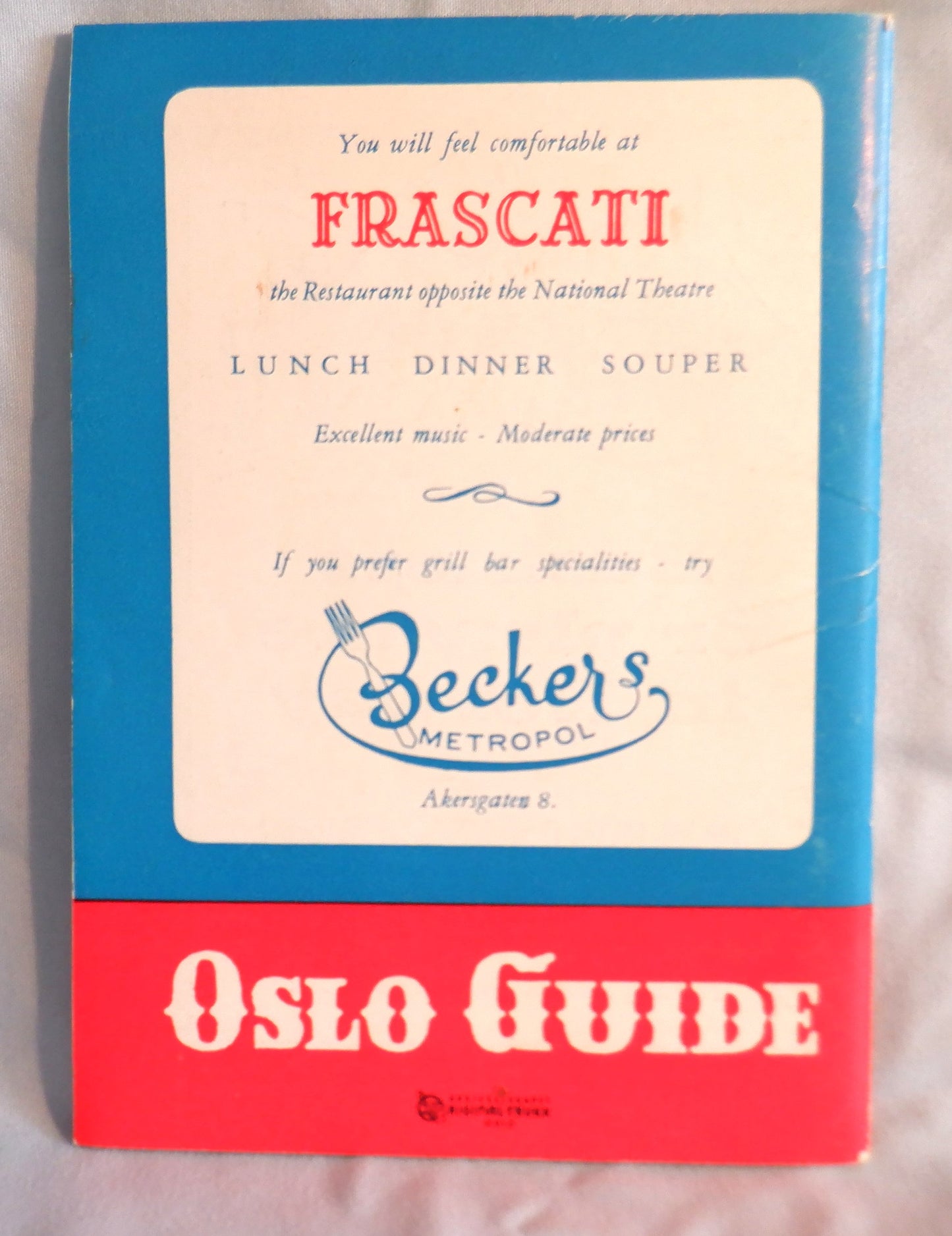 Vintage Visitors Pocket Guide No. 3: 'OSLO NORWAY GUIDE', 1959