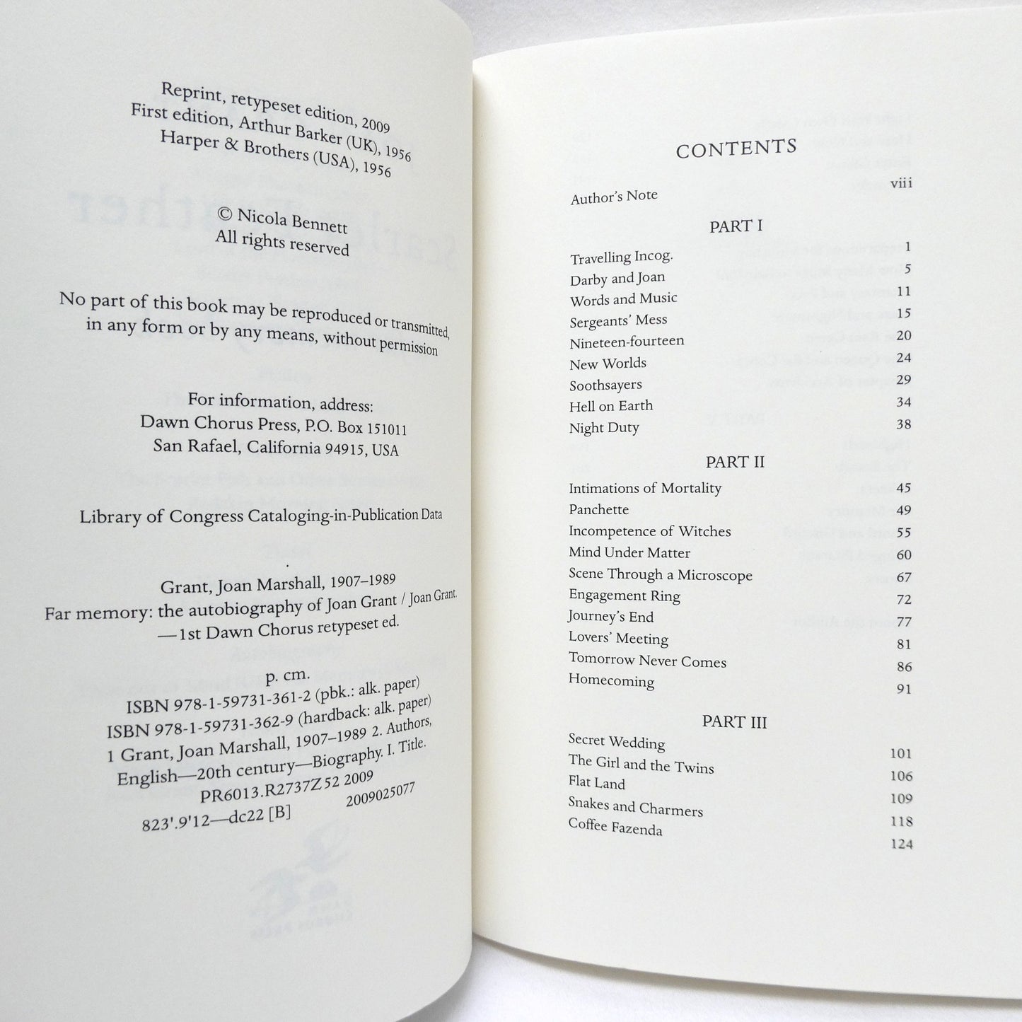 FAR MEMORY, An Autobiography by Joan Grant (2009 1st Ed.)