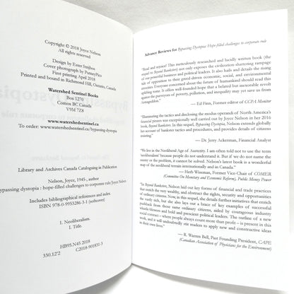 BYPASSING DYSTOPIA, Hope-Filled Challenges to Corporate Rule, by Joyce Nelson (2018 1st Ed.)