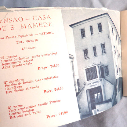 Vintage Pocket Guide to Estoril, PORTUGAL Hotels, Pensions, & Restaurants Guide, 1957