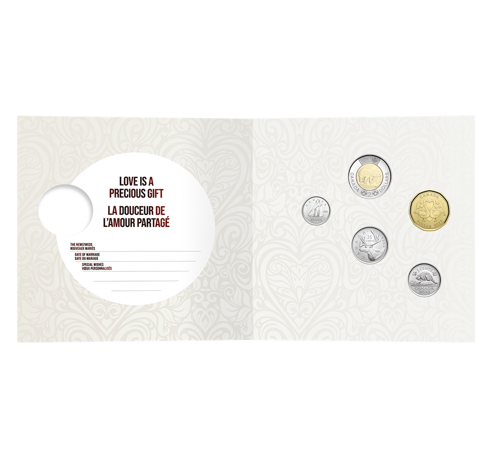 MARRIED IN 2022! Royal Canadian Mint Greeting Card & 5-Coin Gift Set