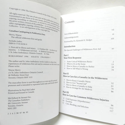 OFFICIAL WILDERNESS FIRST-AID GUIDE, by Wayne Merry for St. John Ambulance (1994 1st Ed.)