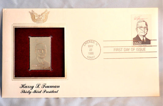 'First Day of Issue', Commemorative Envelope: HARRY L. TRUMAN, Thirty-Third President of The United States of America, 1986