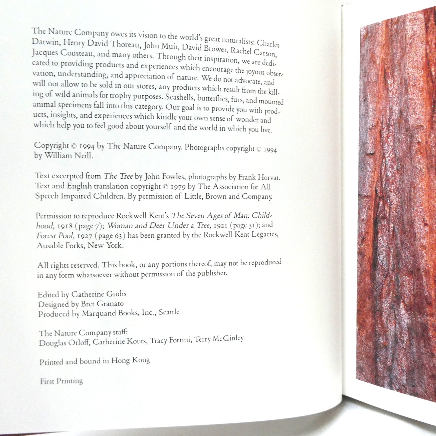 THE TREE, An Essay by John Fowles, Photography by William Neill (1994 1st Ed.)