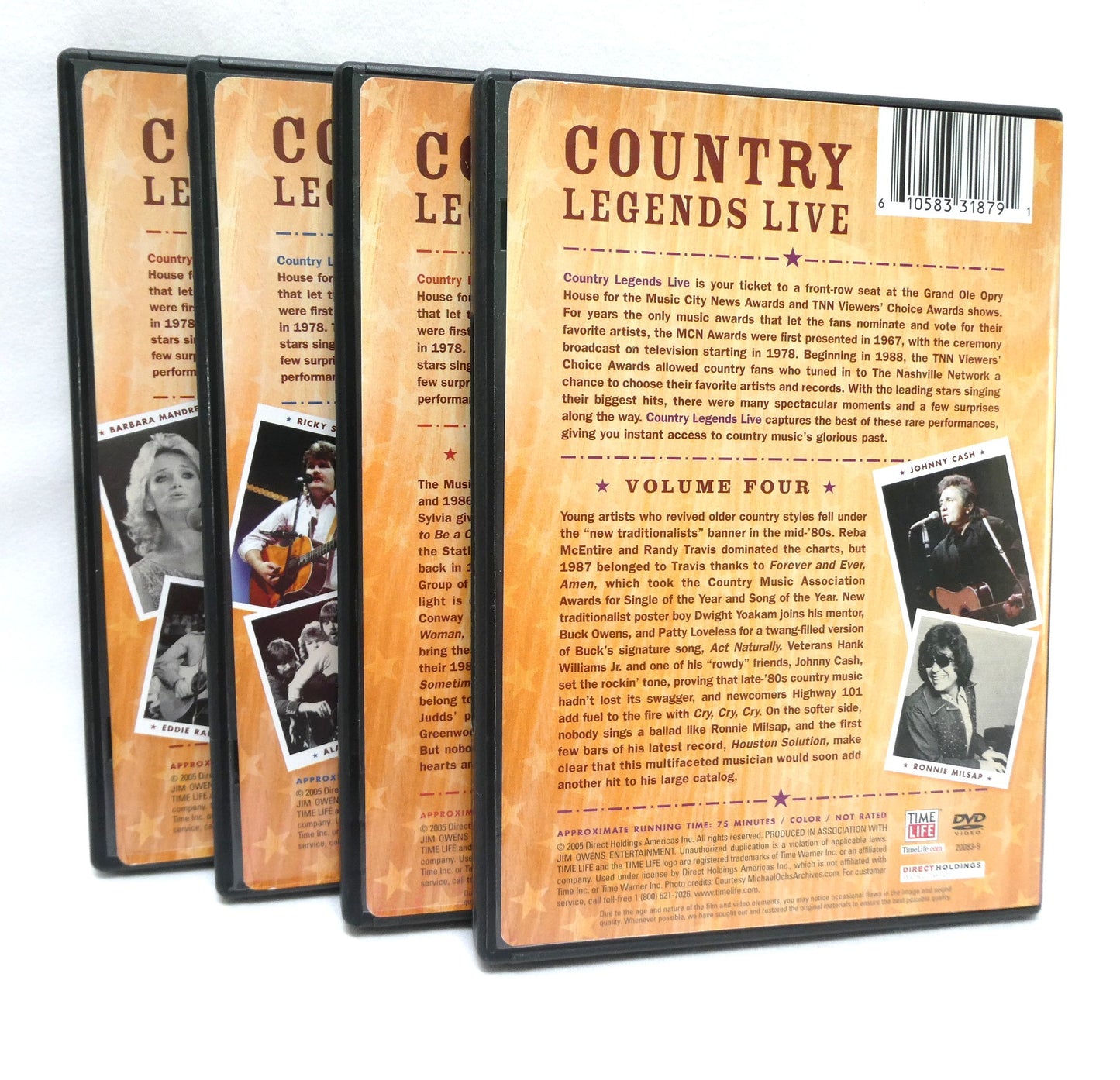 Time Life Presents: The 4-DVD 2005 COUNTRY LEGENDS LIVE, Volumes 1 to 4 in the Concert Video Series