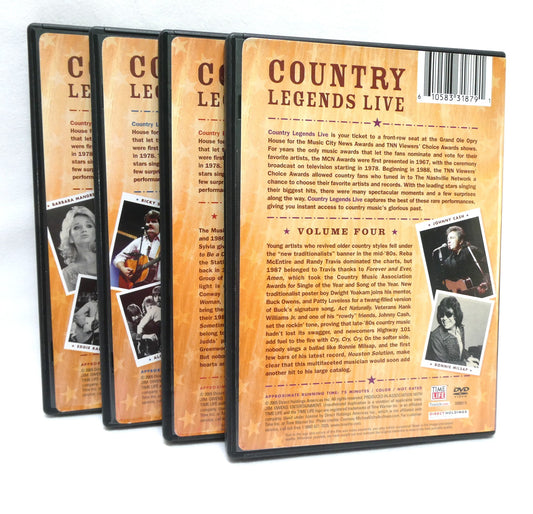 Time Life Presents: The 4-DVD 2005 COUNTRY LEGENDS LIVE, Volumes 1 to 4 in the Concert Video Series