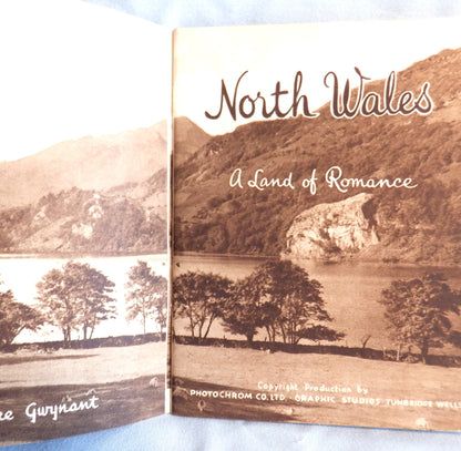 A Vintage Photochrom Midget View Photo Book from The United Kingdom: 'NORTH WALES BEAUTY SPOTS', 1950's