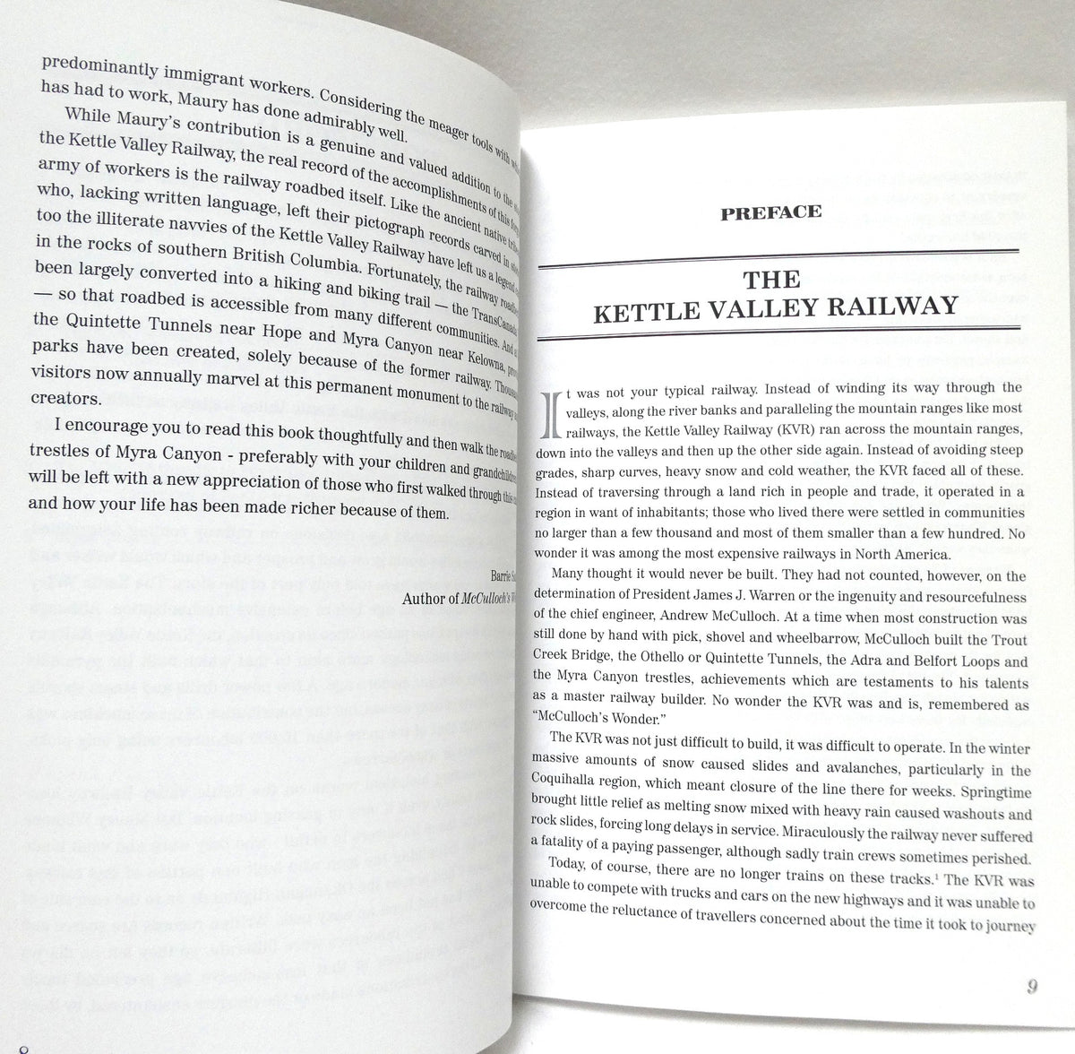 MYRA'S MEN: Building the Kettle Valley Railway,  Myra Canyon to Penticton, by Maurice Williams (2008 1st Ed.)