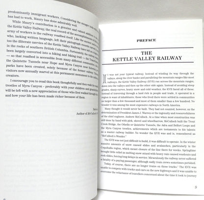 MYRA'S MEN: Building the Kettle Valley Railway,  Myra Canyon to Penticton, by Maurice Williams (2008 1st Ed.)