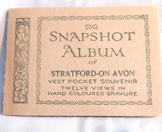 Antique Visitors Vest Pocket Souvenir Photo Snapshot Album of 'STRATFORD-ON-AVON,' 1920's