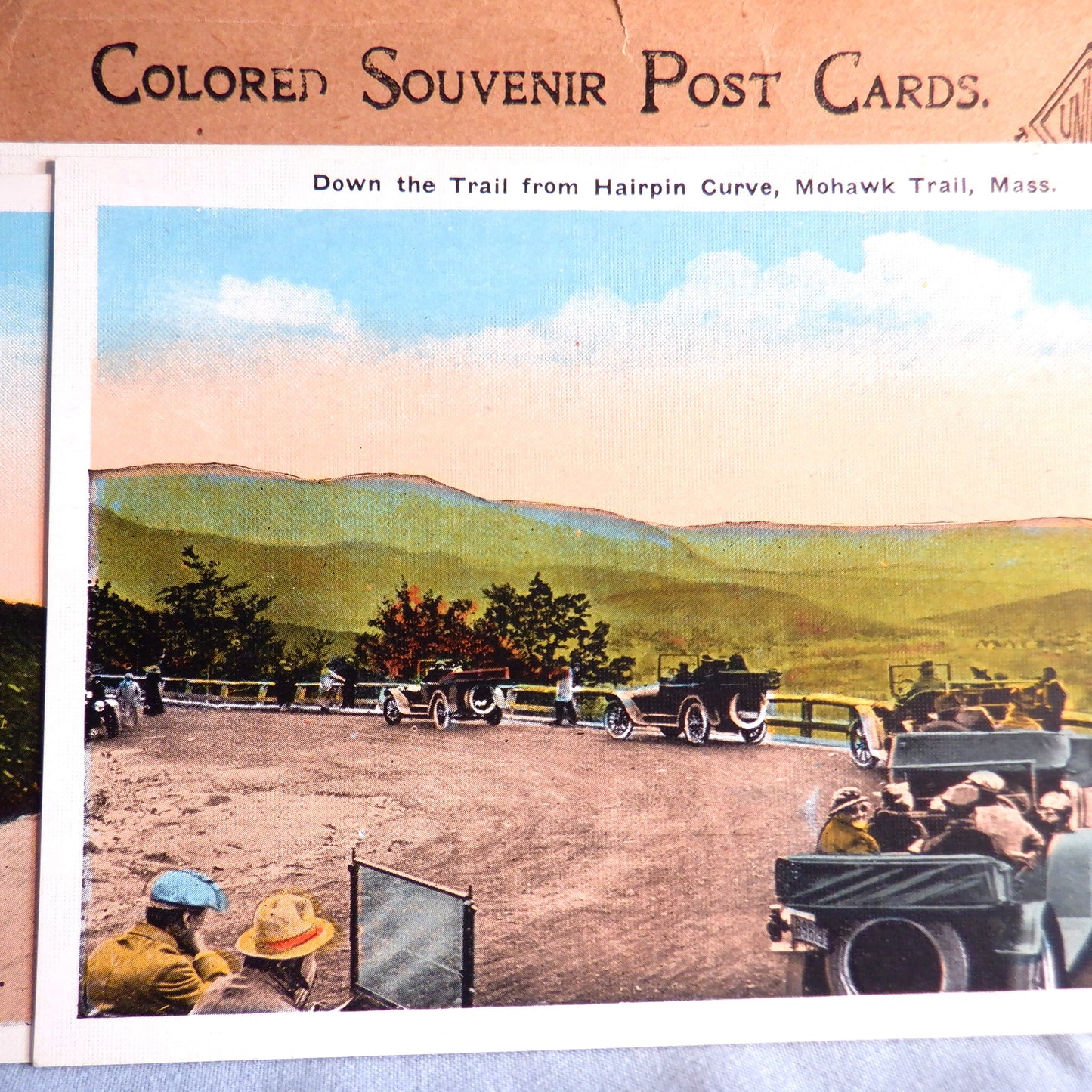 Antique Colored Souvenir Post Cards: Scenes of the MOHAWK TRAIL, Massachusetts, USA, 1920's