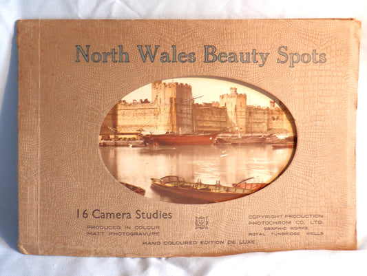 Antique Hand-Tinted Photo Collection of 16 LARGE 6 x 9 inch Camera Studies of NORTH WALES BEAUTY SPOTS, United Kingdom, 1930's