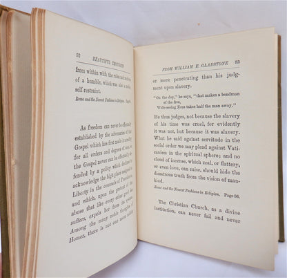 BEAUTIFUL THOUGHTS, An Antique Book of Inspiration by William E. Gladstone (1900 1st Ed.)