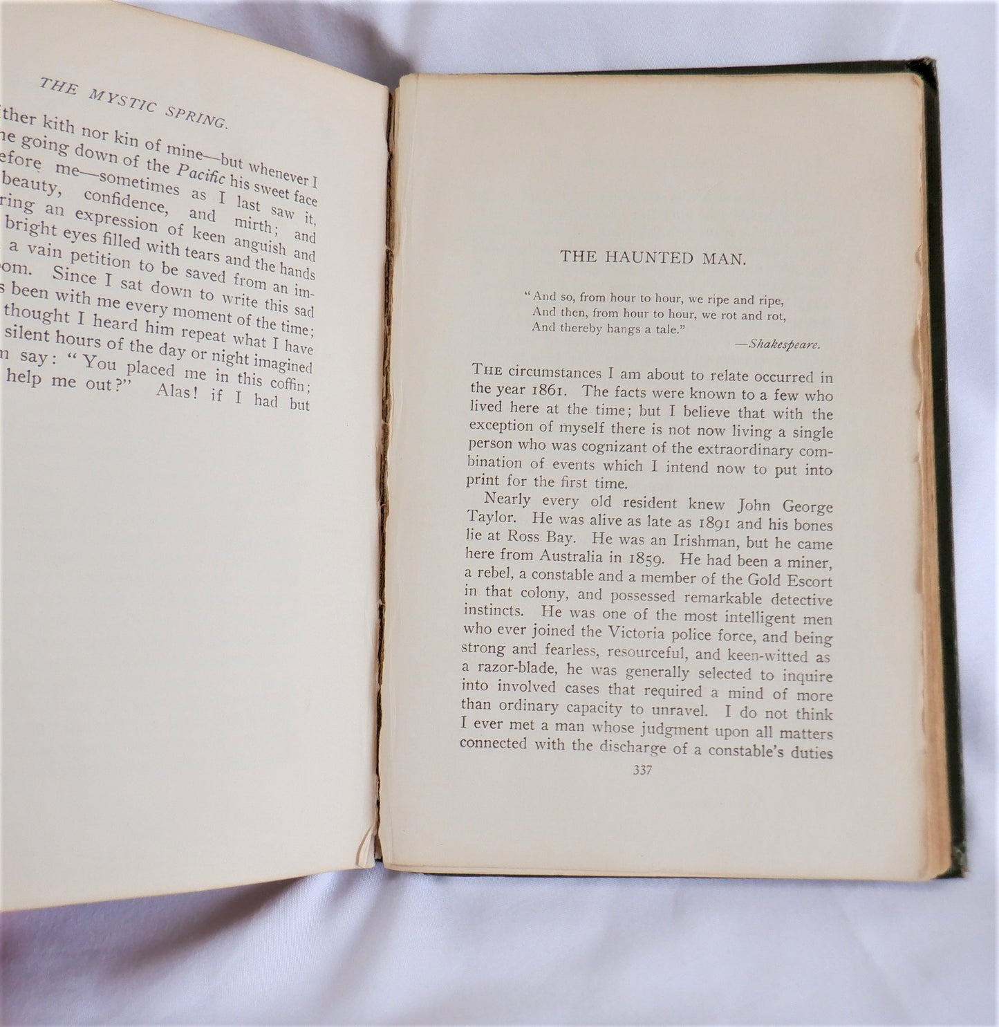 THE MYSTIC SPRING, and Other Tales of Western Life, by D.W. Higgins (1904 1st Ed.)