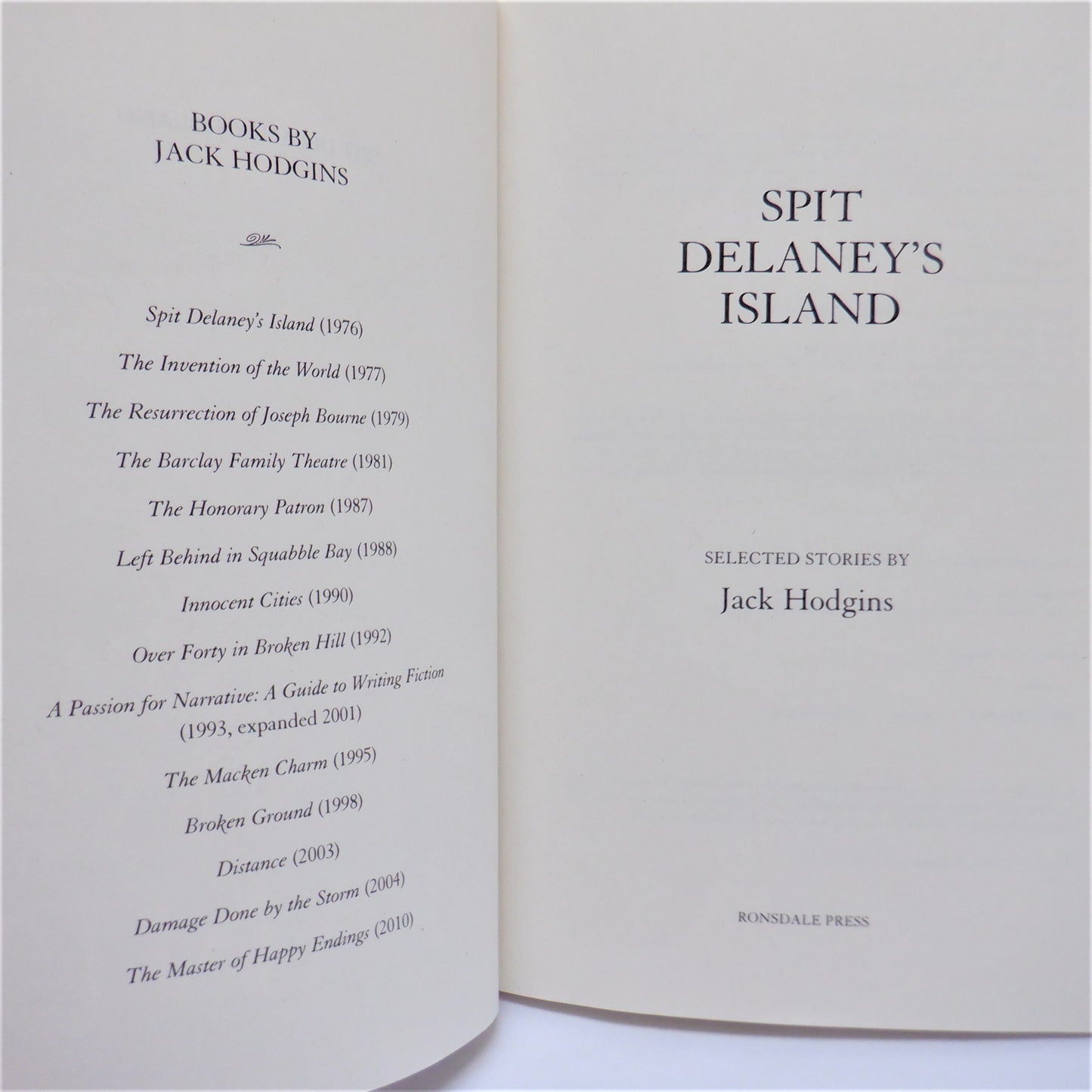 SPIT DELANEY'S ISLAND, Vancouver Island Short Stories by Jack Hodgins, 2011