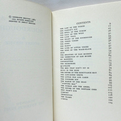 SONGS OF A SOURDOUGH, Poetry by Robert Service, 1962