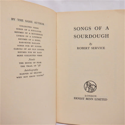 ROBERT SERVICE, SONGS OF A SOURDOUGH, Includes the famous Shooting of Dan McGrew, 1957