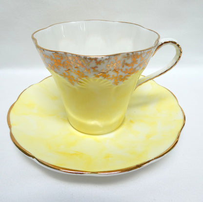 VINTAGE TEA CUP & SAUCER: Hand-Painted Elizabethan Theme by Taylor & Kent of England