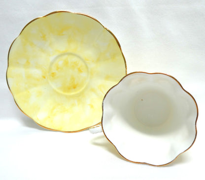 VINTAGE TEA CUP & SAUCER: Hand-Painted Elizabethan Theme by Taylor & Kent of England