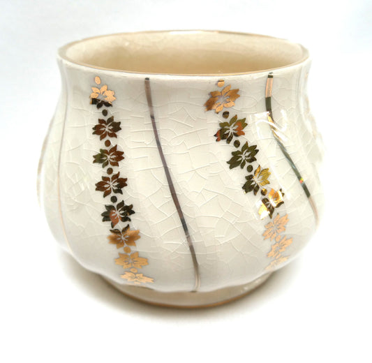 Vintage Art Deco Style CREAMER AND SUGAR BOWL in Ivory And Gold #3403, by Sadler of England