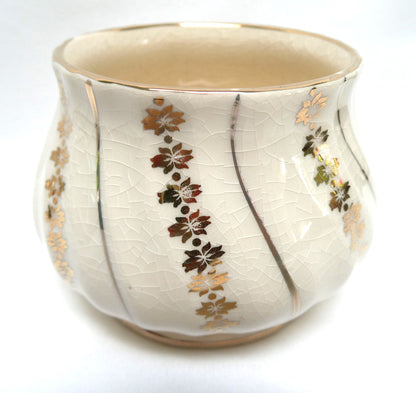 Vintage Art Deco Style CREAMER AND SUGAR BOWL in Ivory And Gold #3403, by Sadler of England