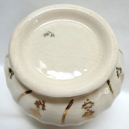 Vintage Art Deco Style CREAMER AND SUGAR BOWL in Ivory And Gold #3403, by Sadler of England