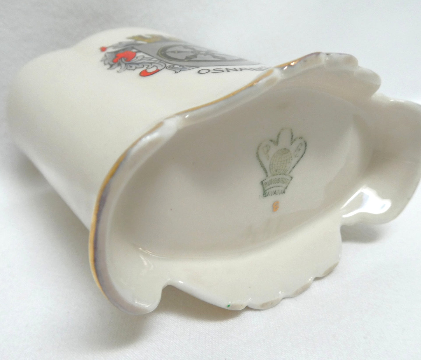 1950's Mid Century BARVARIAN TOOTHPICK HOLDER, Featuring OSNABRUCK Coat of Arms by Crown Barvaria