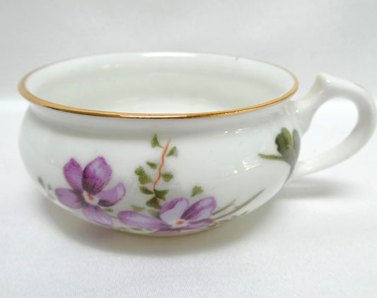 Rare Victorian FLAT DEMITASSE CUP, in The Collectible Violets Theme by Hammersley of England