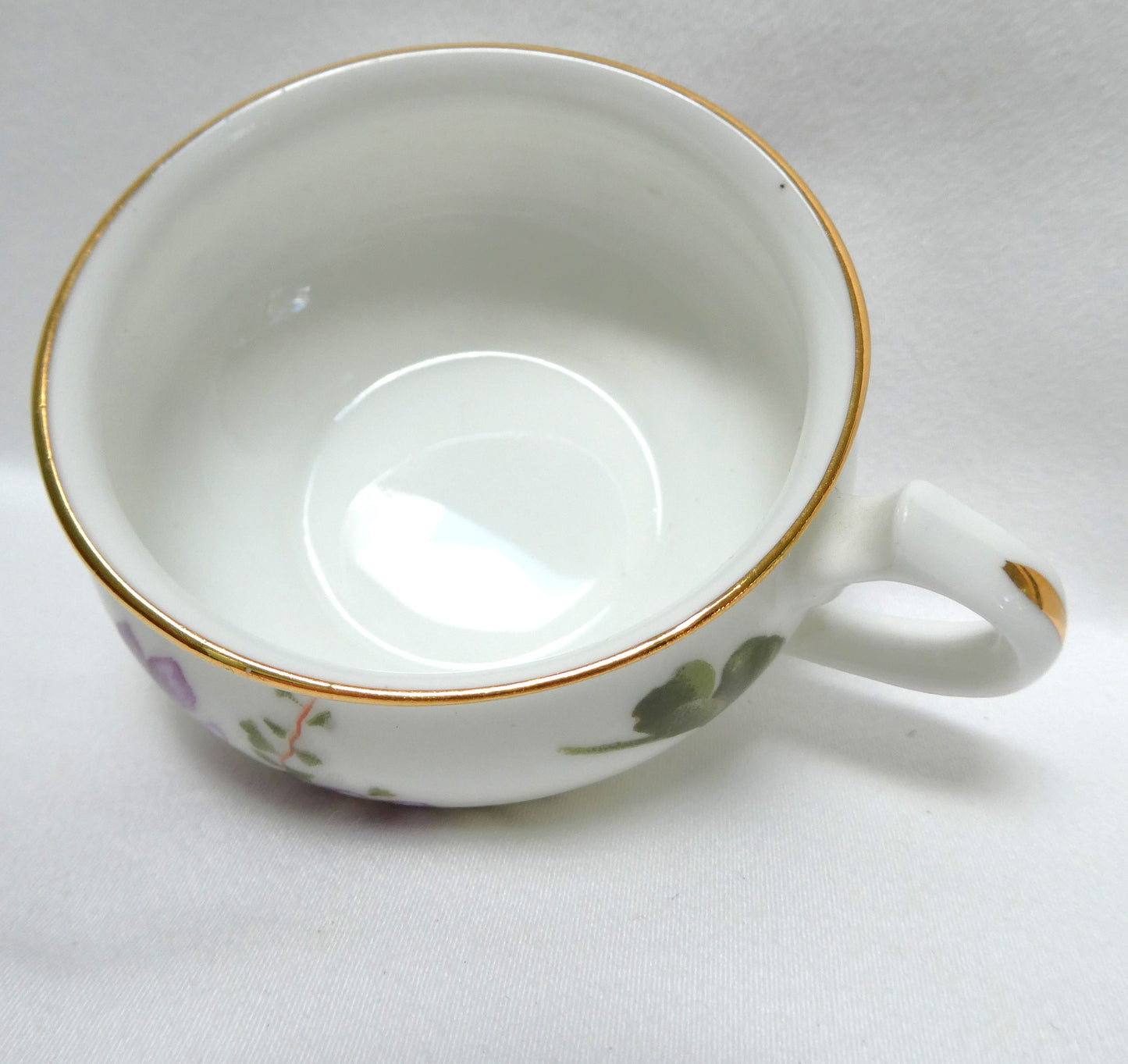 Rare Victorian FLAT DEMITASSE CUP, in The Collectible Violets Theme by Hammersley of England