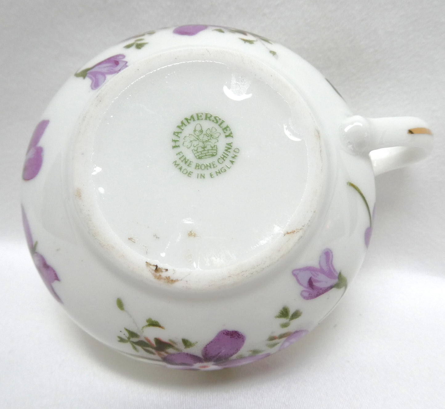 Rare Victorian FLAT DEMITASSE CUP, in The Collectible Violets Theme by Hammersley of England