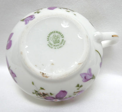 Rare Victorian FLAT DEMITASSE CUP, in The Collectible Violets Theme by Hammersley of England