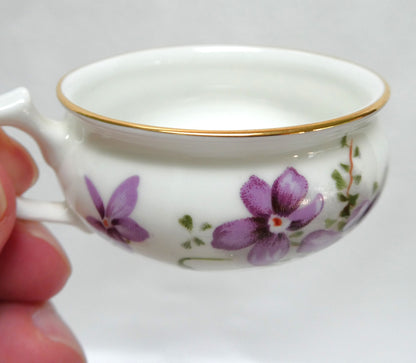 Rare Victorian FLAT DEMITASSE CUP, in The Collectible Violets Theme by Hammersley of England