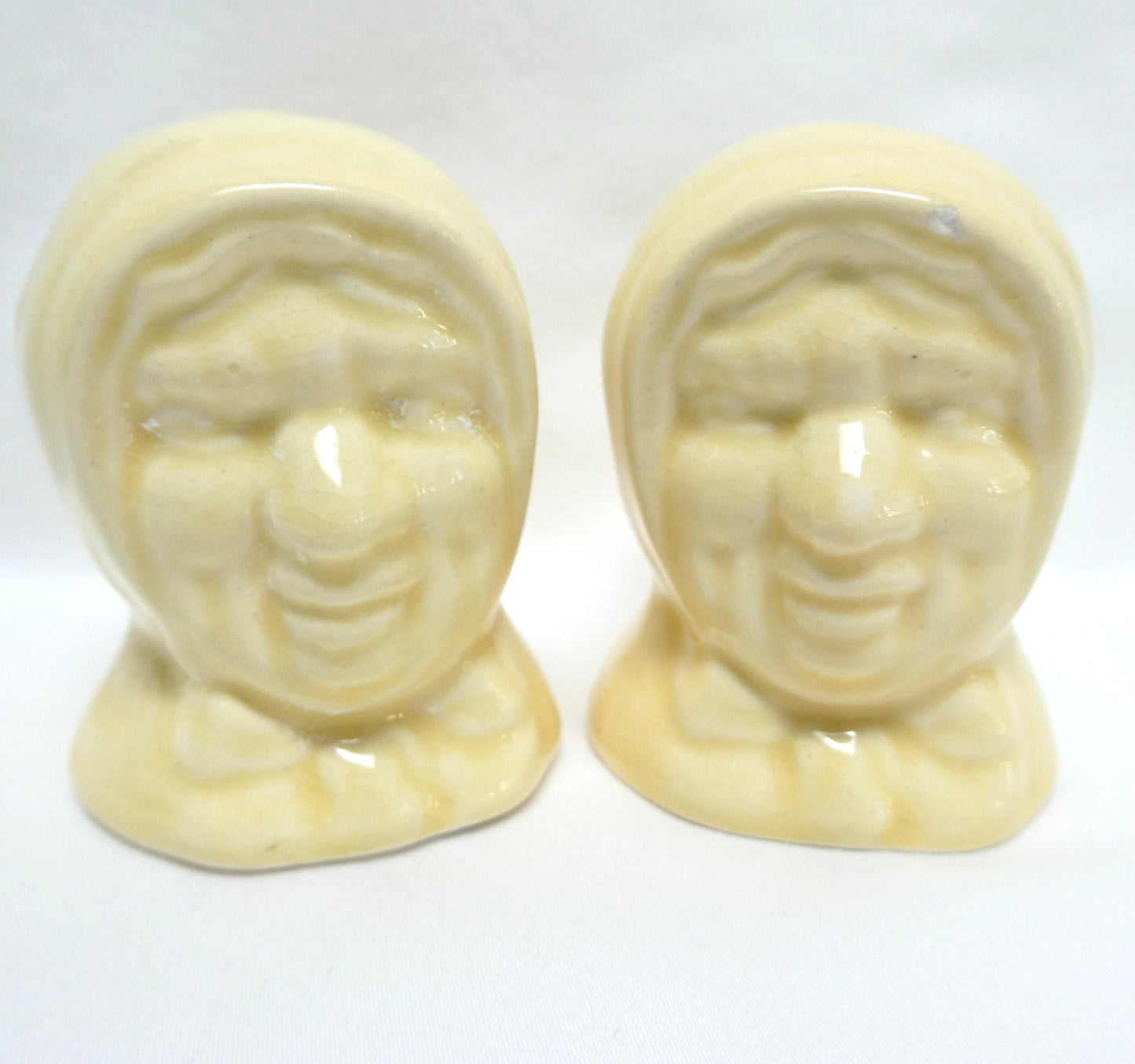 Mid Century SALT and PEPPER SHAKERS, "Old Woman by Cameron Clay Products of Marshall County, West Virginia!
