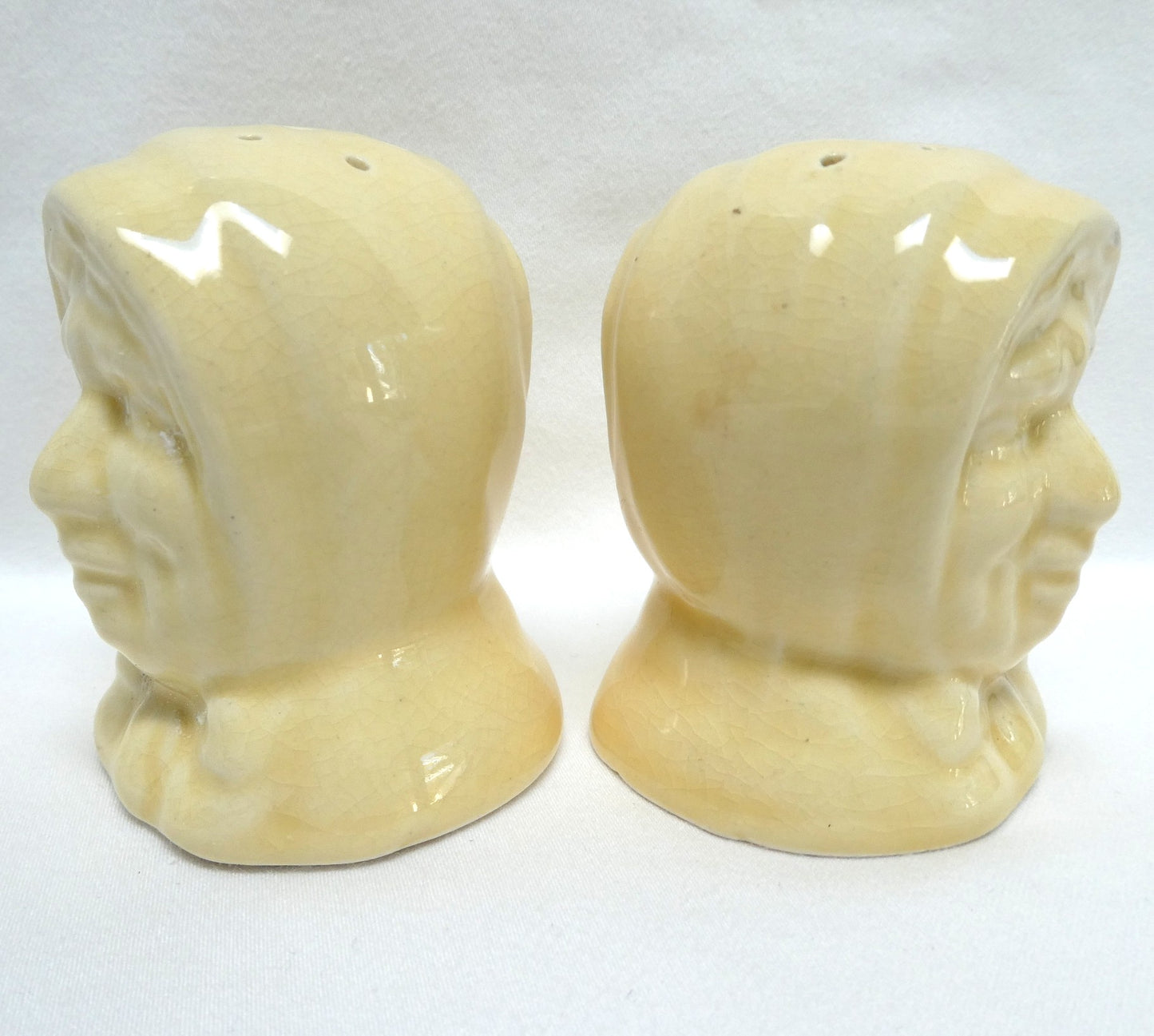 Mid Century SALT and PEPPER SHAKERS, "Old Woman by Cameron Clay Products of Marshall County, West Virginia!