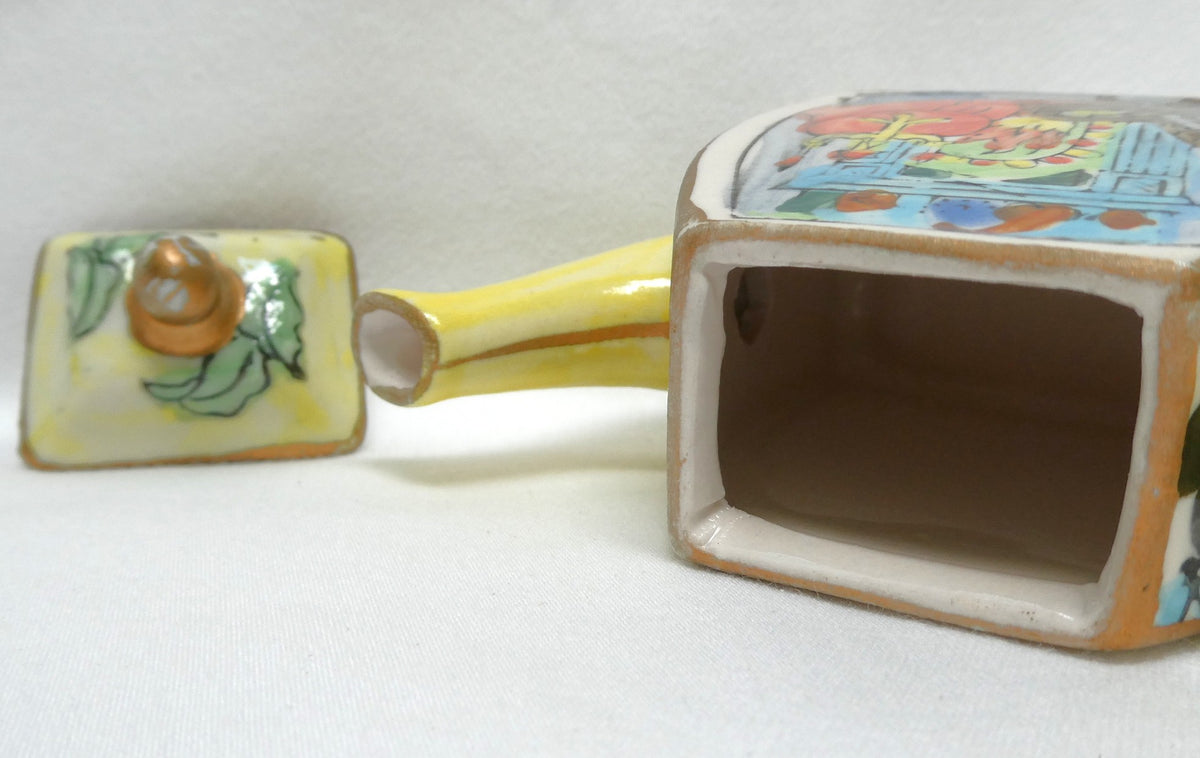 Mid Century Van Gogh Inspired Hand-Painted Hand-Coloured MINIATURE TEA POT with Lid