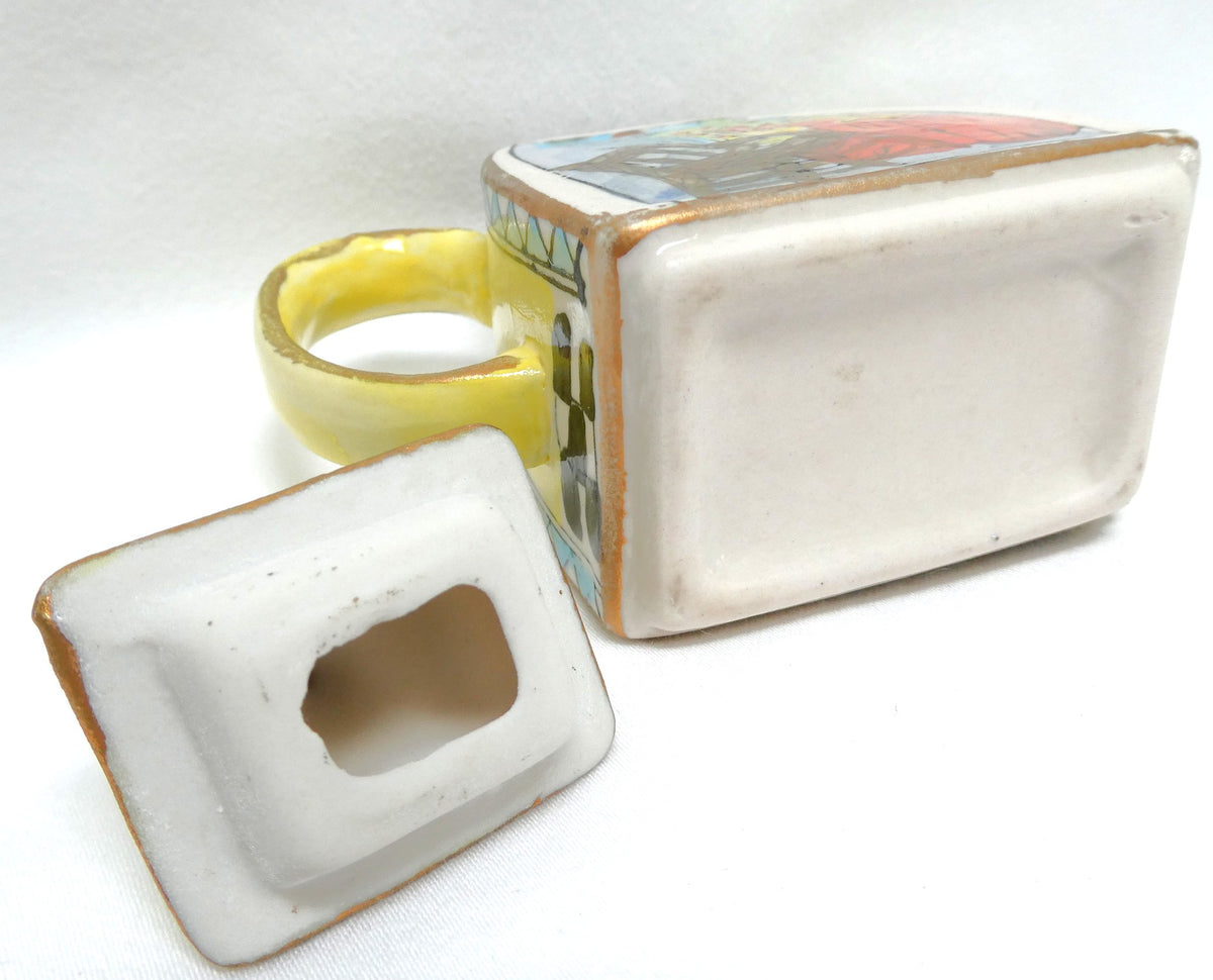 Mid Century Van Gogh Inspired Hand-Painted Hand-Coloured MINIATURE TEA POT with Lid