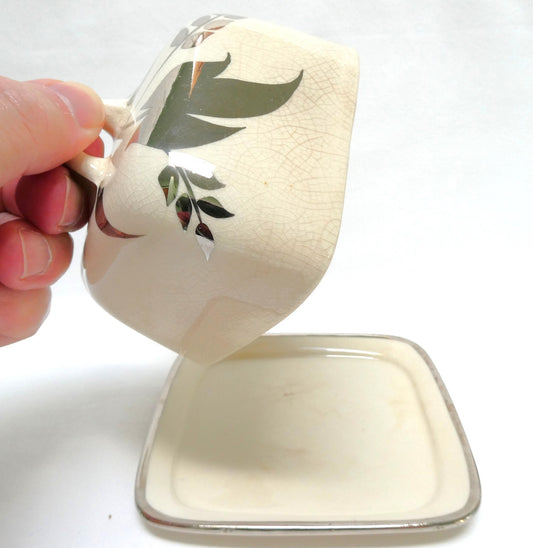 Sandland Silver Lusterware SMALL SQUARE COVERED BUTTER DISH, by Sandland Ware of England