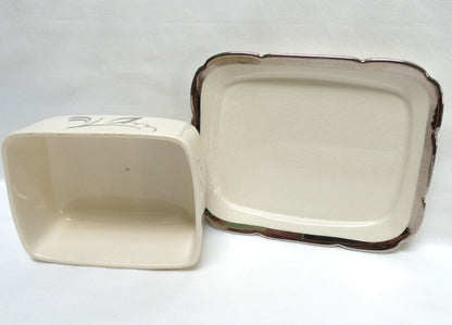 Sandland Silver Lusterware LARGE COVERED BUTTER DISH, by Sandland Ware of England