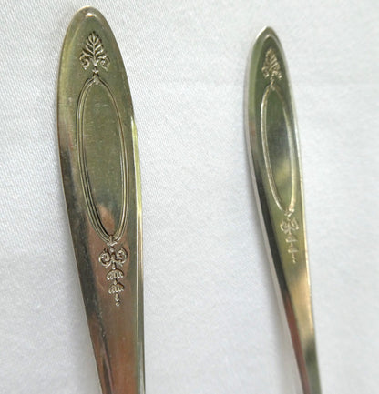 Silver Plated DESSERT or SALAD FORKS WITH CUTTING TINES: Set of Six Adam Pattern by Community Oneida