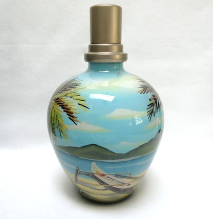 Ne' Qwa Art™ Catalytic Fragrance Oil Lamp in Original Box, plus accessories and COA: SOUTH PACIFIC ISLAND THEME by Paul Brent!
