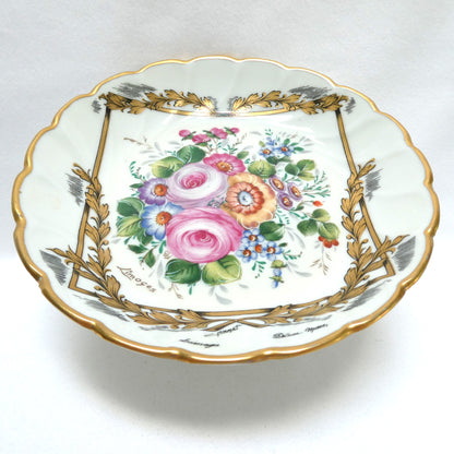 Vintage Gold-Gilded Floral Porcelain Centerpiece Pedestal Bowl, by LIMOGES of France