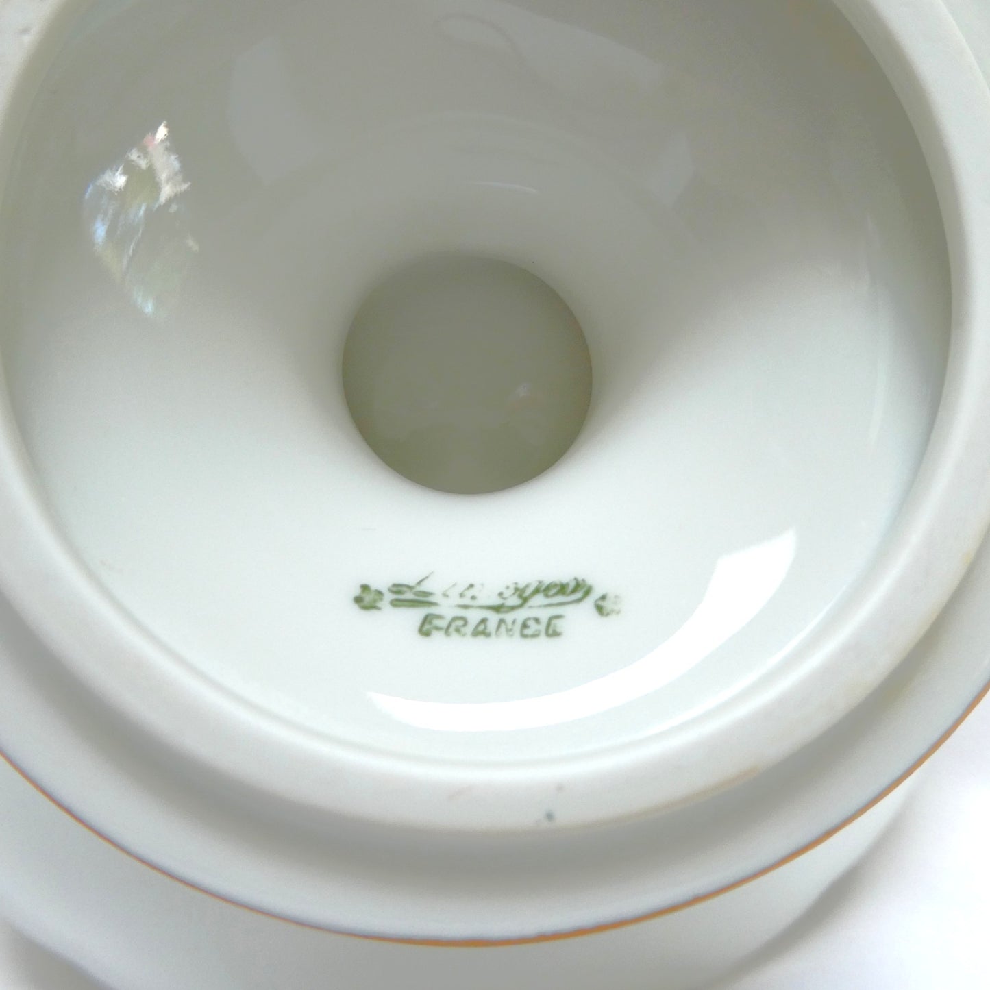 Vintage Gold-Gilded Floral Porcelain Centerpiece Pedestal Bowl, by LIMOGES of France