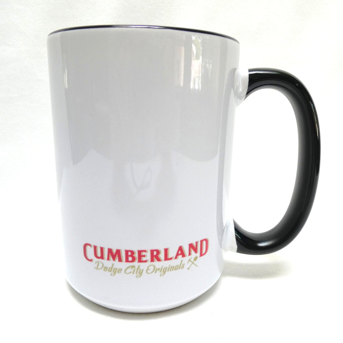Ceramic Coffee Cup Two-Toned White & Black, Brand New from DODGE CITY ORIGINALS of Cumberland, BC