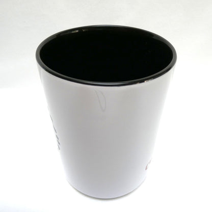 Ceramic Coffee Cup Two-Toned White & Black, Brand New from DODGE CITY ORIGINALS of Cumberland, BC