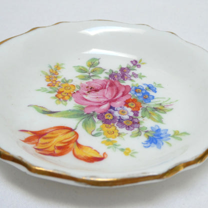 Mid-Century Rare 'FLORAL BOUQUET' MINIATURE 3.5-Inch PLATE, by Tuscan Fine English Bone China of London, England
