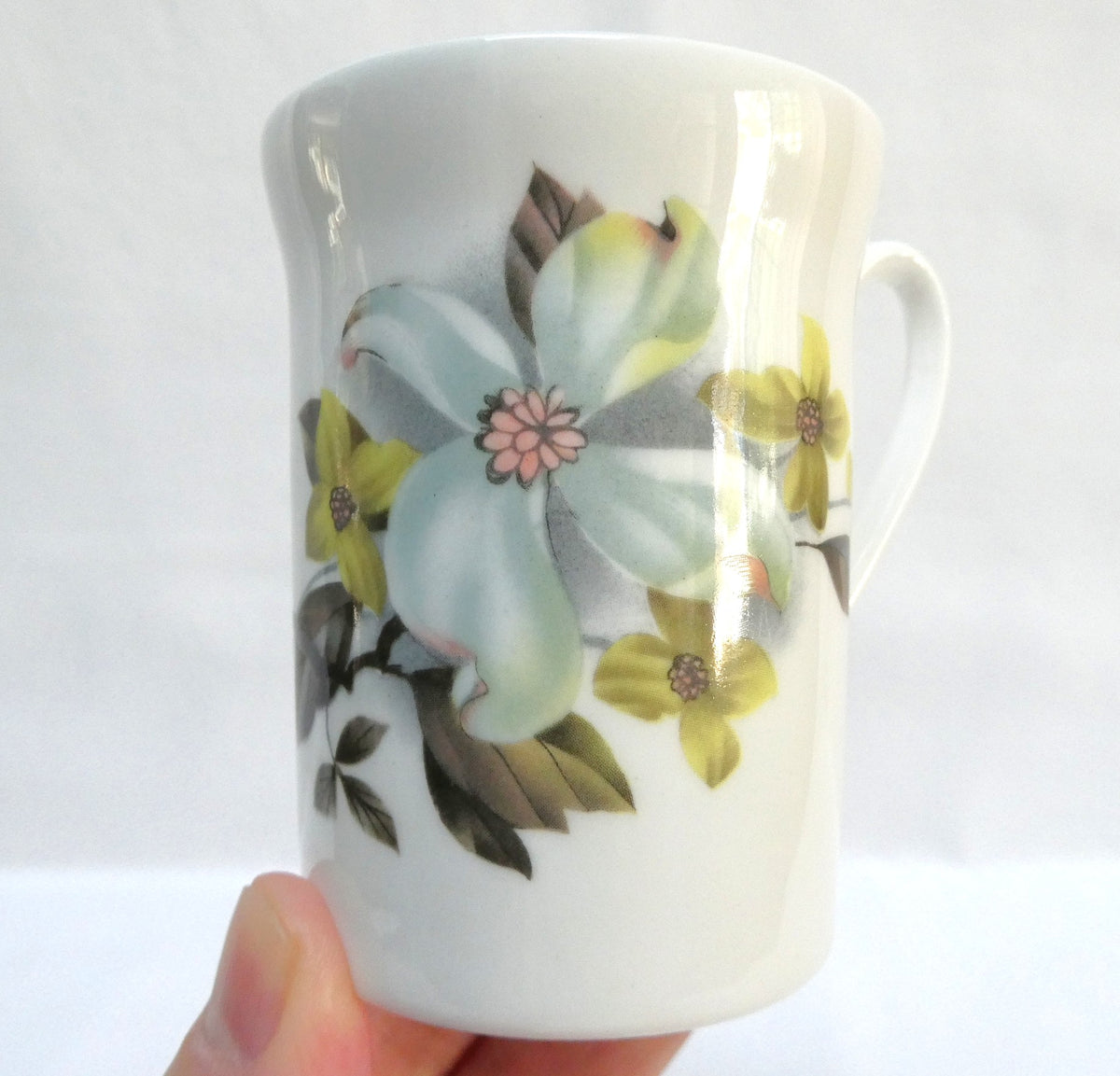 Vintage China Mug by Crown Prince of England: Featuring The Village of CUMBERLAND, B.C. with the B.C. Dogwood Pattern