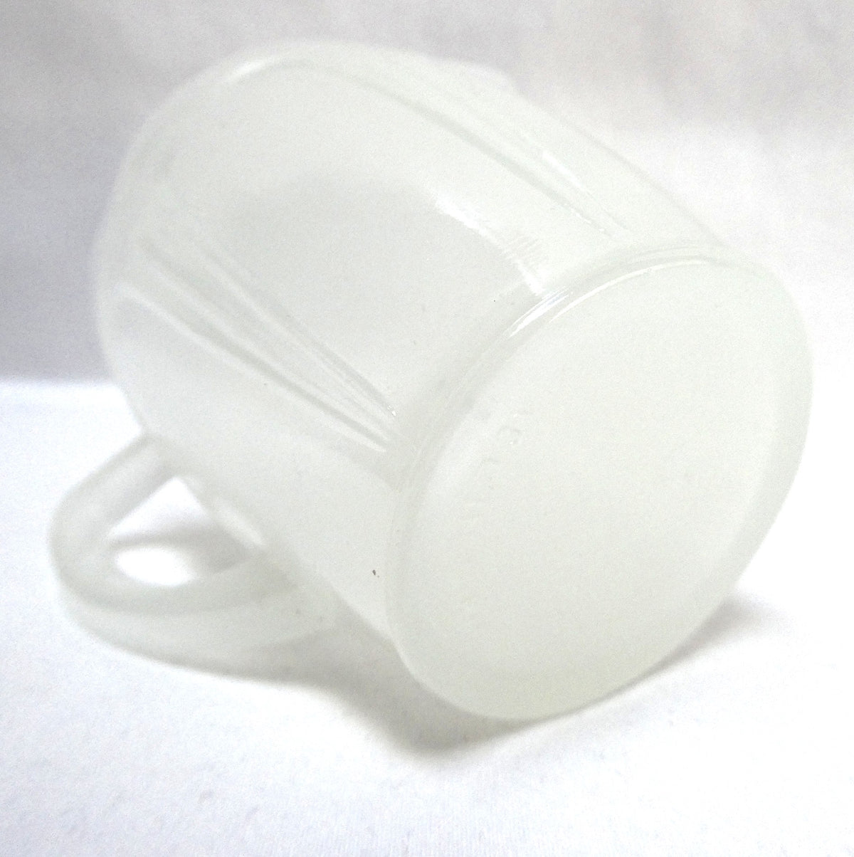 Vintage Petite Mid-Century Art Deco Frosted Satin Glass Milk Creamer Pitcher in Sandblasted Matte Finish from Japan