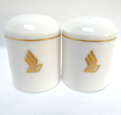 SINGAPORE AIRLINES Vintage Collectibles White Porcelain Salt and Pepper Shaker Set: Made by Narumi of Japan!